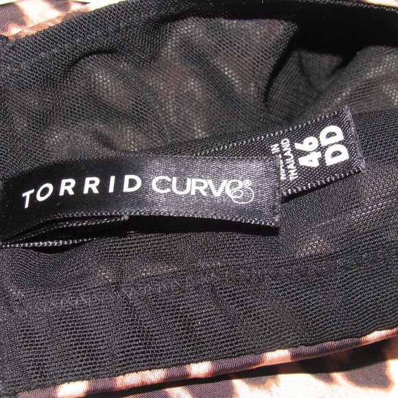 TORRID CURVE Back Smoothing Wire-Free Lightly Lined Everyday Leopard Bra Sz 46DD - Picture 4 of 5